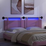 vidaXL Tête de lit suspendue Avec lumière LED Rose Tissu