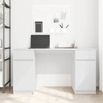 vidaXL Bureau avec tiroir Blanc 140 x 49 x 76 cm Bois d'ingénierie