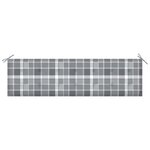 vidaXL Banc de jardin avec coussin à carreaux gris 175 cm Teck massif