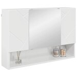 vidaXL Armoire Miroir Blanc brillant 80 x 17 x 55 cm Bois d'ingénierie