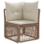 vidaXL Ensemble de canapé de jardin 5 Pièces Beige polyrotin