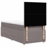 vidaXL Sommier à lattes de lit avec matelas Taupe 90x190 cm Tissu