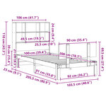 vidaXL Lit bibliothèque sans matelas 100x200 cm bois massif de pin