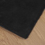 vidaXL Tapis en Fourrure Synthétique de Lapin Olite Noir 200 x 200 cm