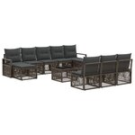 vidaXL Ensemble de canapé de jardin 11 Pièces Gris polyrotin