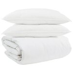 vidaXL Ensemble de Duvet avec oreiller 3 pièces Blanc Plume de canard