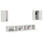 vidaXL Ensemble meuble TV 5 Pièces Blanc brillant Bois d'ingénierie