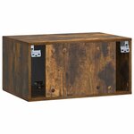 vidaXL Meuble TV mural Chêne fumé 59 5 x 41 x 30 cm Bois d'ingénierie