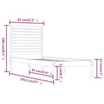 vidaXL Cadre de lit bois massif 75x190 cm petit simple