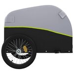 vidaXL Remorque de vélo noir et vert 30 kg fer
