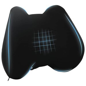 vidaXL Coussin de Dos avec oreiller Noir 40 x 32 x 13 cm Polyester