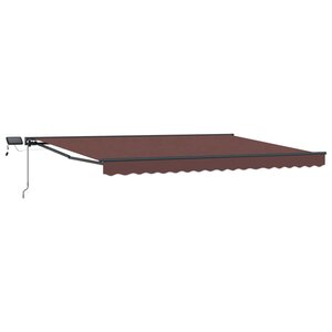 vidaXL Cadre de store manuel avec LEDs Marron et anthracite 5 x 3 m