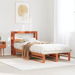 vidaXL Cadre de lit sans matelas cire marron 75x190 cm bois pin massif