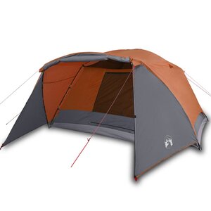 vidaXL Tente de camping avec porche 4 personnes orange imperméable