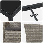 vidaXL Ensemble de Salle à Manger de Jardin de 7 Pièces avec Coussins en Rotin Poly Gris
