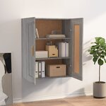 vidaXL Armoire murale sonoma gris 69 5x32 5x90 cm bois d'ingénierie