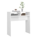 vidaXL Table console Blanc brillant 78x30x80 cm Aggloméré