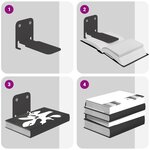 vidaXL Étagère Flottante Invisible 4 Pièces Noir 6 x 11 x 6.5 cm Métал