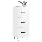 vidaXL Buffet Blanc brillant 34 5x34x90 cm Bois d'ingénierie