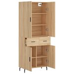 vidaXL Buffet haut Chêne sonoma 69 5x34x180 cm Bois d'ingénierie