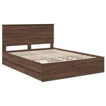 vidaXL Cadre de lit Chêne brun 150 x 200 cm Bois Ingénierie
