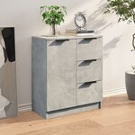 vidaXL Buffet Gris béton 60x30x70 cm Bois d'ingénierie