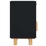 vidaXL Tables de chevet 2 Pièces Noir Bois de pin massif et rotin naturel