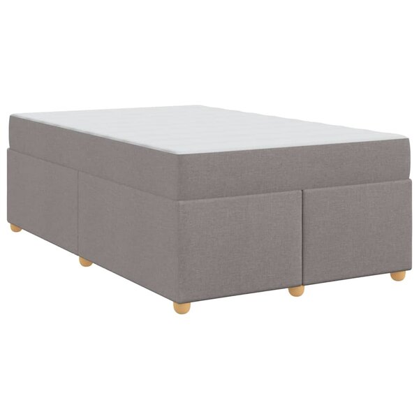 vidaXL Cadre de lit avec matelas Taupe 120 x 200 cm tissu