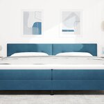 vidaXL Tête de lit avec tête de lit Bleu foncé 200 cm Cuir synthétique