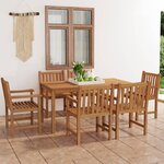 vidaXL Ensemble à manger de jardin 7 Pièces Bois de teck massif