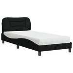 vidaXL Lit avec matelas noir 80x200 cm tissu