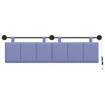 vidaXL Tête de lit suspendue Avec lumière LED Bleu denim Tissu