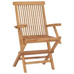 vidaXL Chaises de jardin avec coussins beige 4 Pièces Bois de teck massif