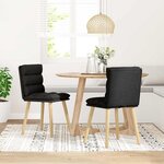 vidaXL Chaises à manger lot de 2 noir tissu