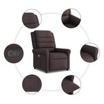 vidaXL Fauteuil inclinable Marron foncé Tissu