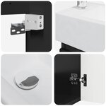 vidaXL Meuble de salle de bain avec robinet Noir 45 5 x 22 5 x 84 cm
