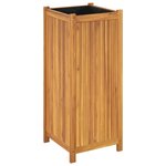 vidaXL Jardinière avec doublure 42x42x100 cm bois massif d'acacia