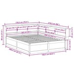 vidaXL Lit bibliothèque sans matelas cire marron 160x200 cm pin massif