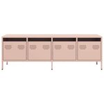 vidaXL Meuble TV rose 135x39x43 5 cm acier laminé à froid
