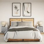 vidaXL Tables de chevet murales avec lumières LED 2 Pièces sonoma gris