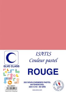 Pqt de 252 Sous-chemises 60 g 220 x 310 mm ISATIS Coloris Pastel Rouge ELVE