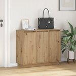 Buffet vidaXL avec LED en chêne artisan  90x32x75 cm  en bois aggloméré