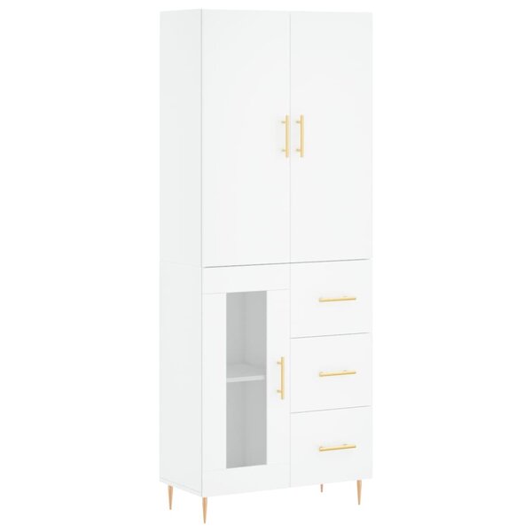 vidaXL Buffet haut Blanc 69 5x34x180 cm Bois d'ingénierie