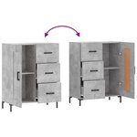 vidaXL Buffet gris béton 69 5x34x90 cm bois d'ingénierie