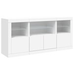 vidaXL Buffet avec lumières LED blanc 142 5x37x67 cm
