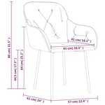 vidaXL Chaises à manger lot de 2 Gris foncé Velours