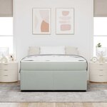 vidaXL Cadre de lit avec matelas Gris clair 160 x 200 cm tissu