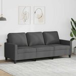vidaXL Canapé à 3 places Gris foncé 180 cm Tissu