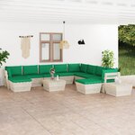 vidaXL Salon de jardin palette 12 Pièces avec coussins Épicéa imprégné