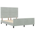 Châssis de lit vidaXL Gris clair 140x190 cm en Velours